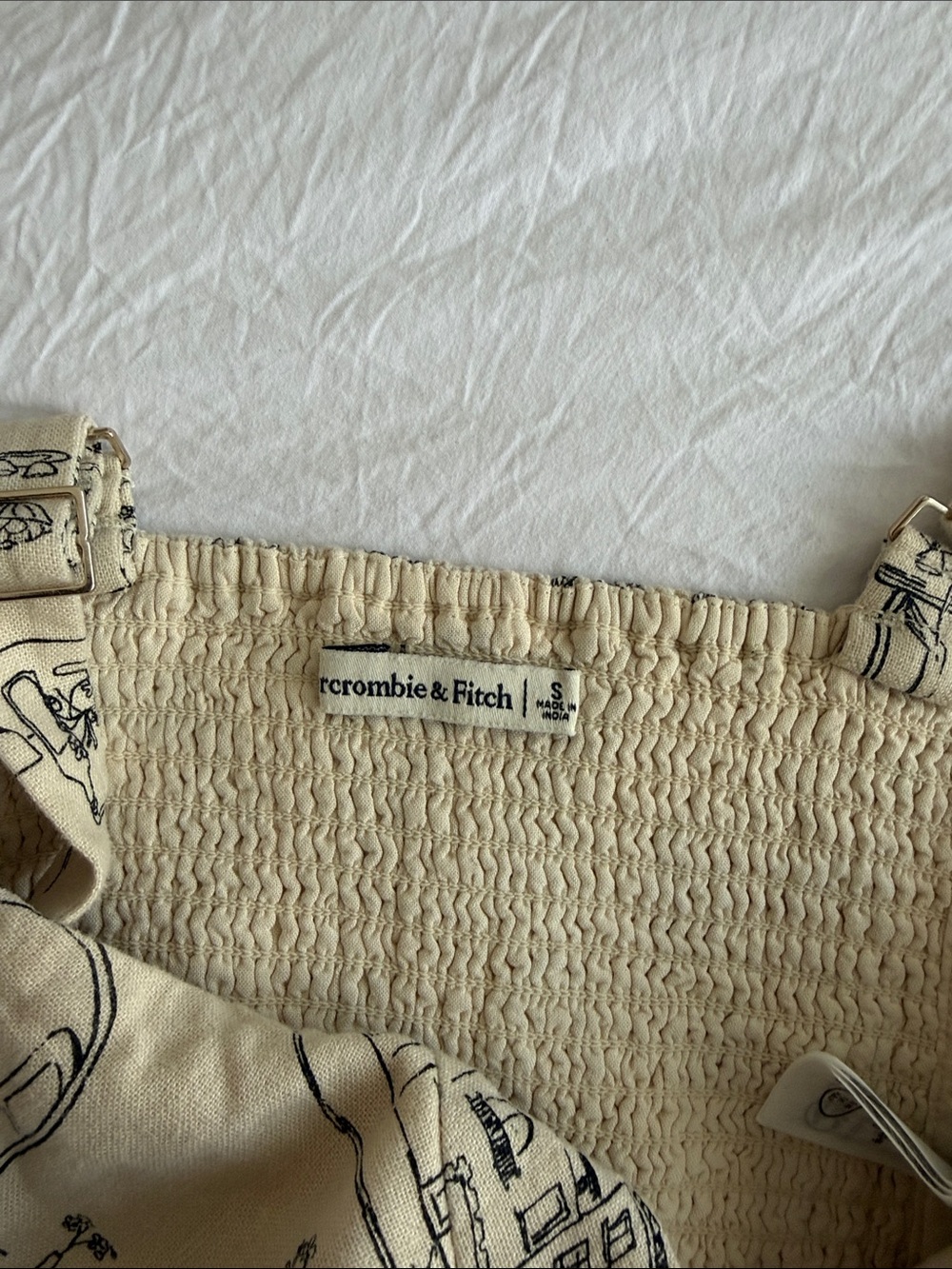 Abercrombie & Fitch Beige Printed Crop Top and Skirt Set - Picture 7 of 7